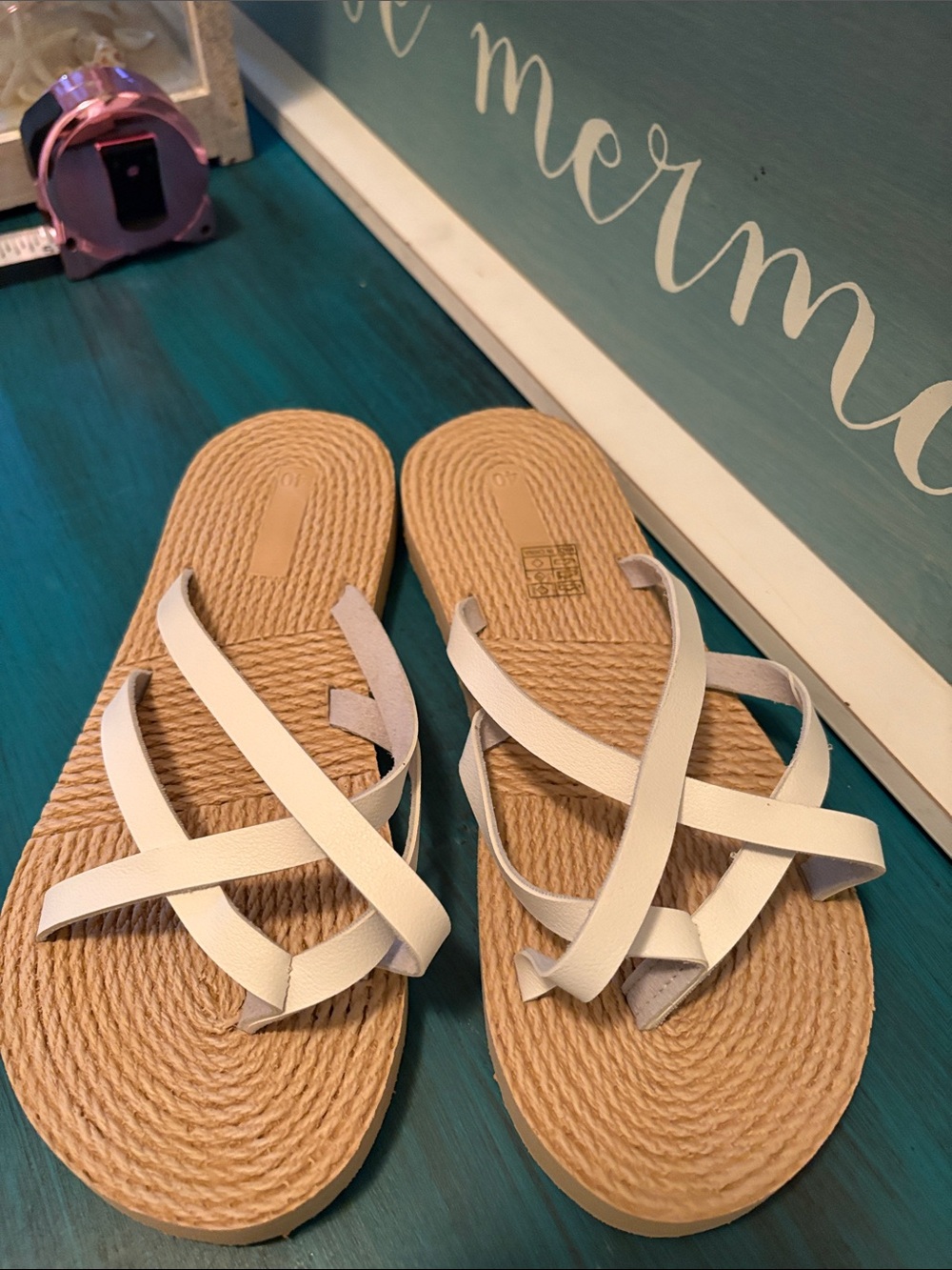 Beach resort SHEIN White Strappy Espadrille Slide Sandals